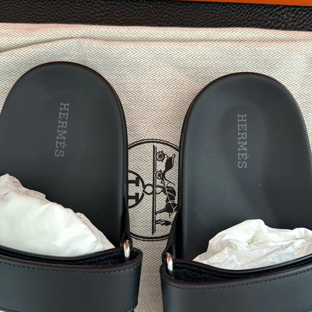 Hermes Black Chypre sandal Women’s